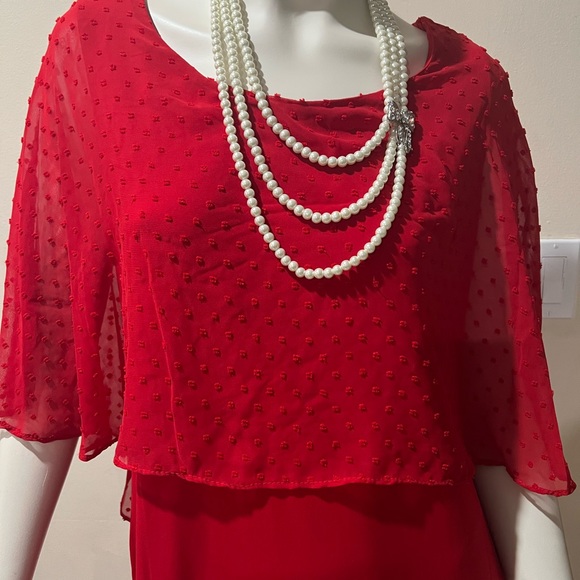 glamour nights red cape dress/size 14/nwt - Picture 9 of 15